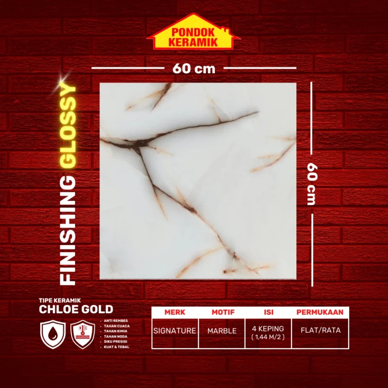 SIGNATURE 60X60 CHLOE GOLD - Gambar 2
