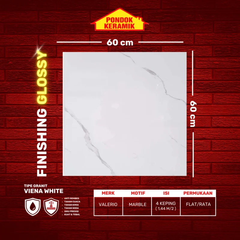 VALERIO 60X60 VIENA WHITE I - Gambar 2