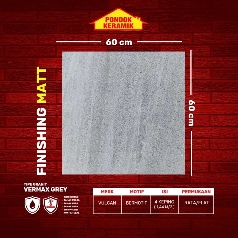 VULCAN 60X60 VERMAX GREY KW I - Gambar 2