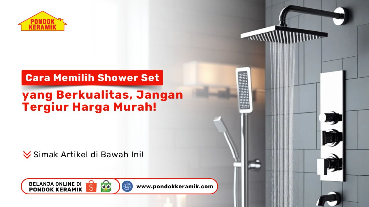 Kamar mandi modern dengan shower set stainless steel anti karat