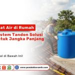 Pemasangan tandon air biru di atap rumah sebagai solusi hemat air jangka panjang