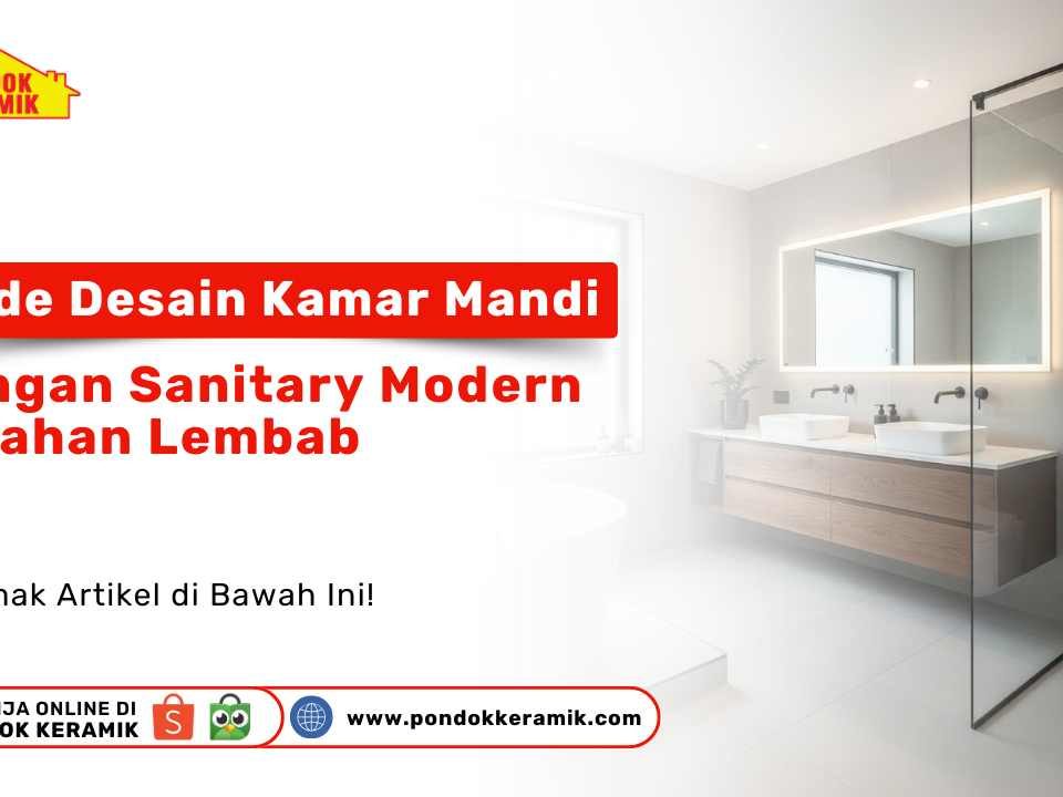Desain kamar mandi modern dengan sanitary tahan lembab di Surabaya