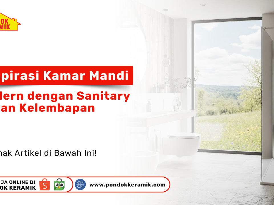 Kamar mandi modern dengan sanitary TOTO tahan kelembapan di Surabaya