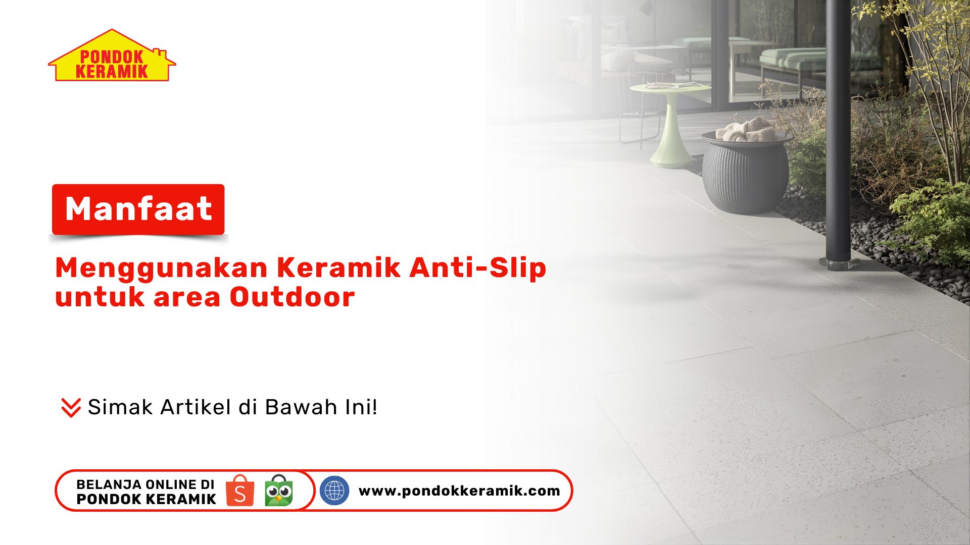 Keramik Anti-Slip Area Outdoor Motif Kayu PONDOKKERAMIK.COM