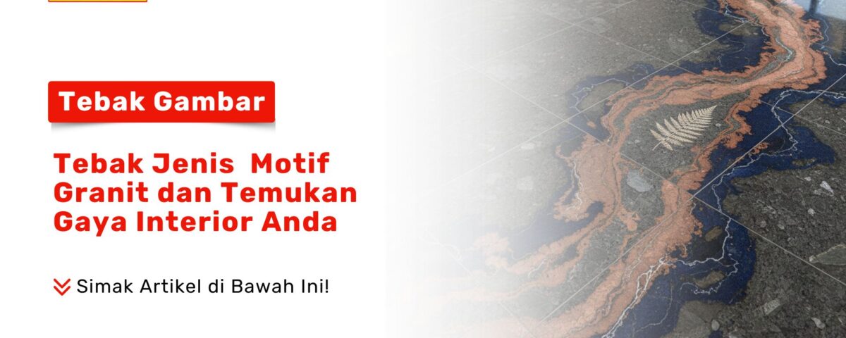 Tampilan detail granit gelap dengan guratan artistik berwarna jingga dan biru sebagai visual tebak jenis motif granit dan temukan gaya interior Anda