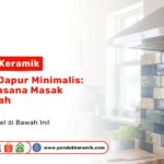 Dinding dapur dengan susunan keramik kotak berwarna biru dan hijau di samping kompor sebagai contoh katalog keramik dinding dapur minimalis: bikin suasana masak jadi betah