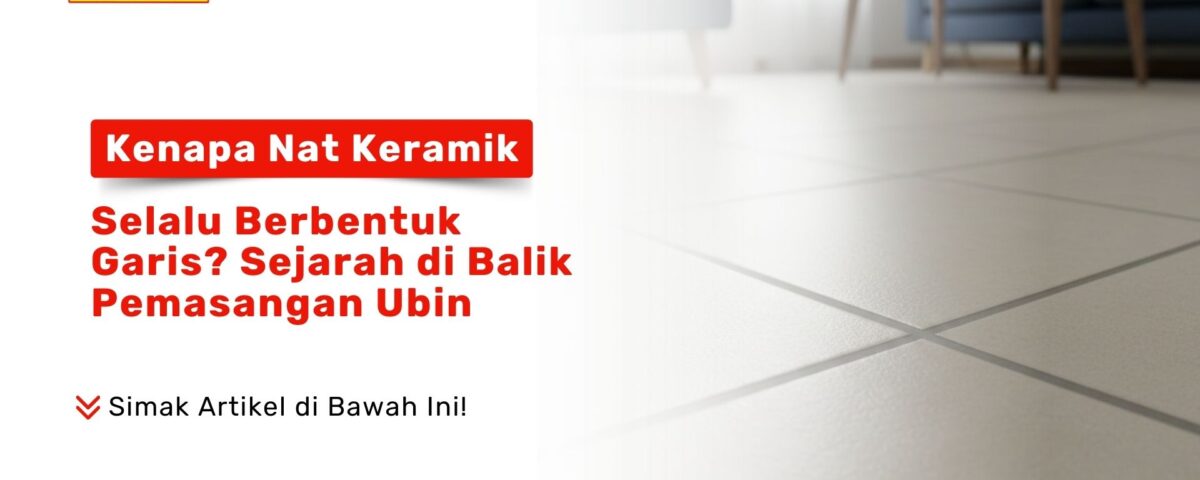 Tampilan jarak dekat lantai keramik putih dengan garis nat abu-abu yang presisi sebagai visual kenapa nat keramik selalu berbentuk garis? sejarah di balik pemasangan ubin