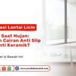 Ilustrasi cara Mengatasi Lantai Licin di Teras Saat Hujan: Gunakan Cairan Anti Slip atau Ganti Keramik? pada permukaan lantai basah