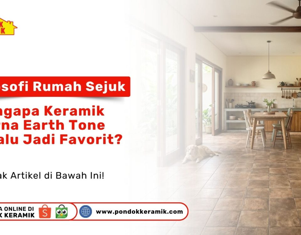 Ruang makan estetik menggunakan Filosofi Rumah Sejuk: Mengapa Keramik Warna Earth Tone Selalu Jadi Favorit? bernuansa cokelat