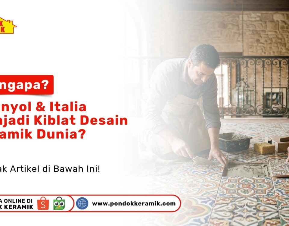 Display produk Keramik Ukuran Big Slab motif marmer abu-abu polished ukuran besar di ruang pamer Toko Bazaar Bahan Bangunan