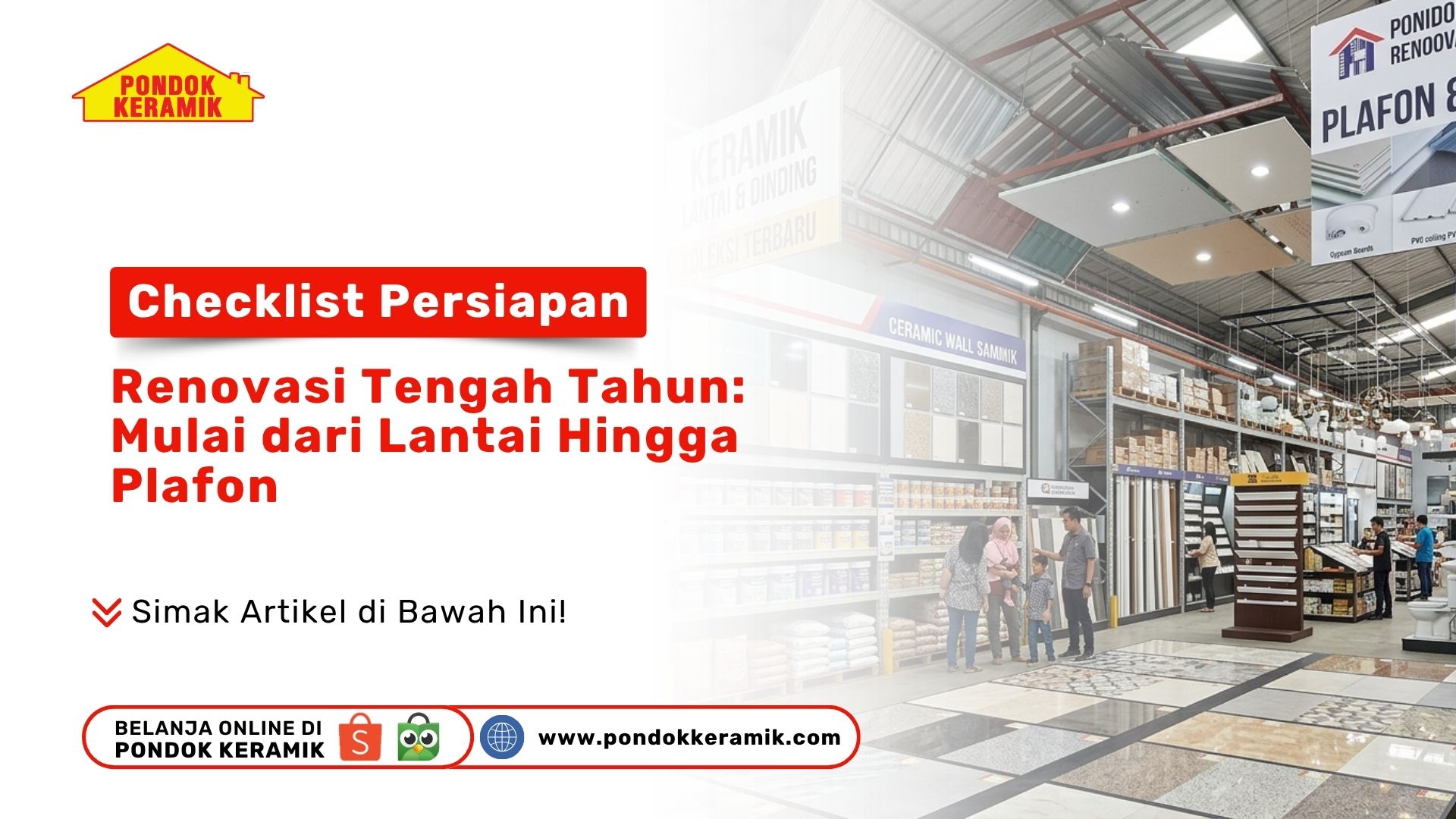 Suasana toko bahan bangunan pada artikel Checklist Persiapan Renovasi Tengah Tahun mulai dari lantai hingga plafon Pondok Keramik